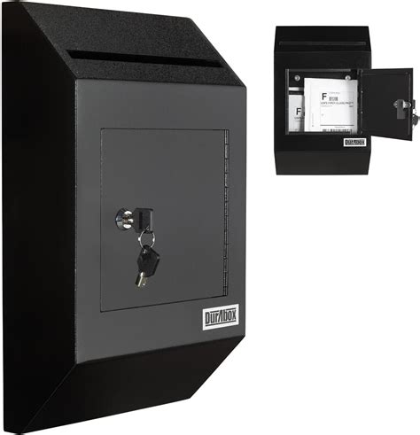 Durabox Heavy Duty Wall Mount Locking Deposit Drop Box Safe W300 Black For