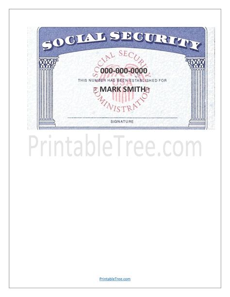 Free Printable Social Security Card Pdf Templates Fake Real