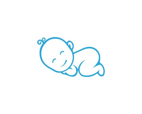 Cute Baby Sleep For Baby Shop Vector Icon Logo Design Concept