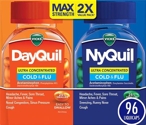 Vicks Dayquil Severe Shots Cold And Flu Daytime Relief Liquid 1 Fl Oz Pack Of 4