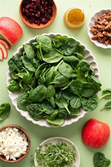 Apple Spinach Salad with Candied Pecans and Feta