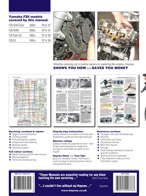 Yamaha Fz6 Ssa Fazer Haynes Repair Manuals And Guides