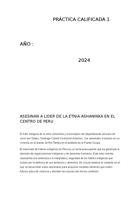 PC1 Ciudadania Y Reflexion Etica 15 PRÁCTICA CALIFICADA 1 AÑO 2024