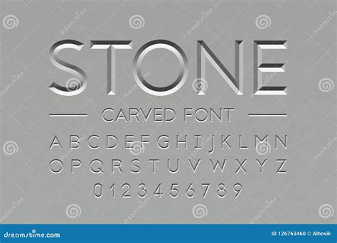 Stone carved font stock vector. Illustration of collection - 126763460