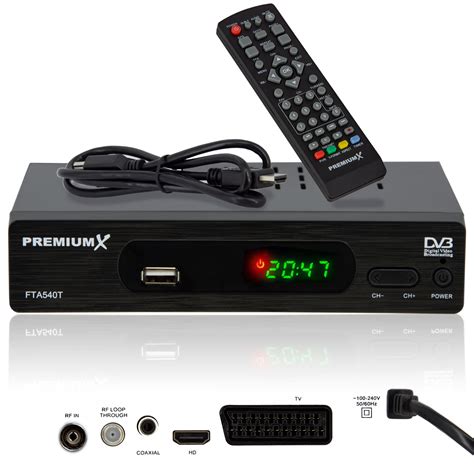 PremiumX FTA 540T FullHD Digitaler DVB T2 Terrestrischer TV Receiver H