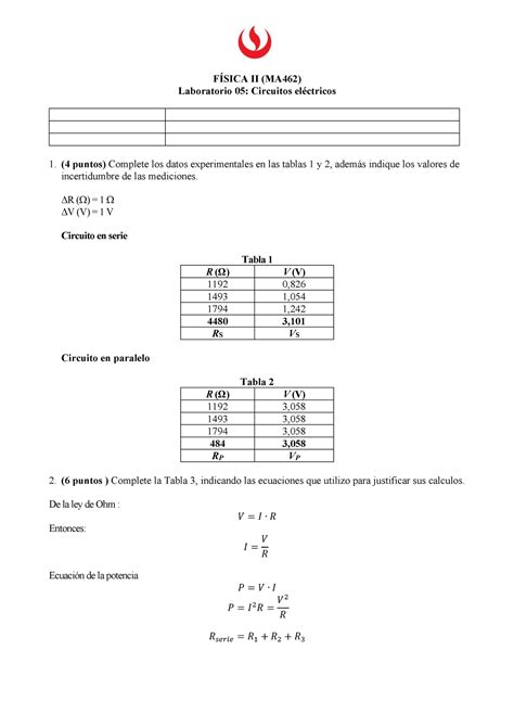 Laboratorio Numero De Fisica F Sica Ii Ma Laboratorio