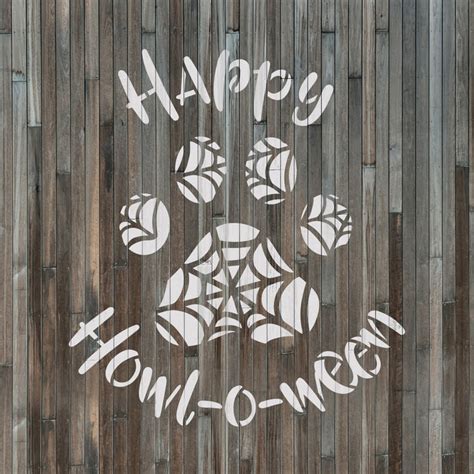 Paw Print Halloween Stencil