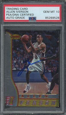 1996 Bowman S Best R1 Allen Iverson Autograph RC Gem Mint PSA DNA 10