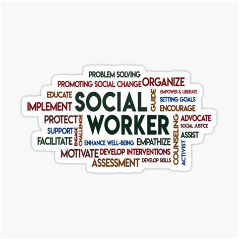 Meaningful Social Worker T Word Cloud Social Work Sticker For