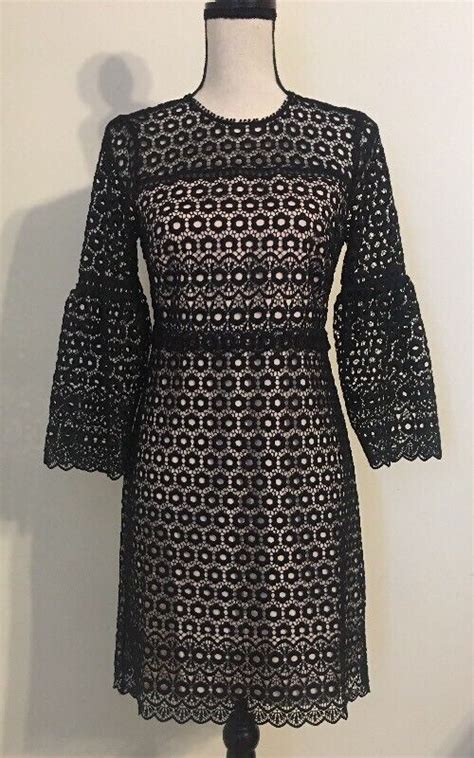 NWT JCREW 188 Bell Sleeve Daisylace Dress Size00 G7801 In Black EBay