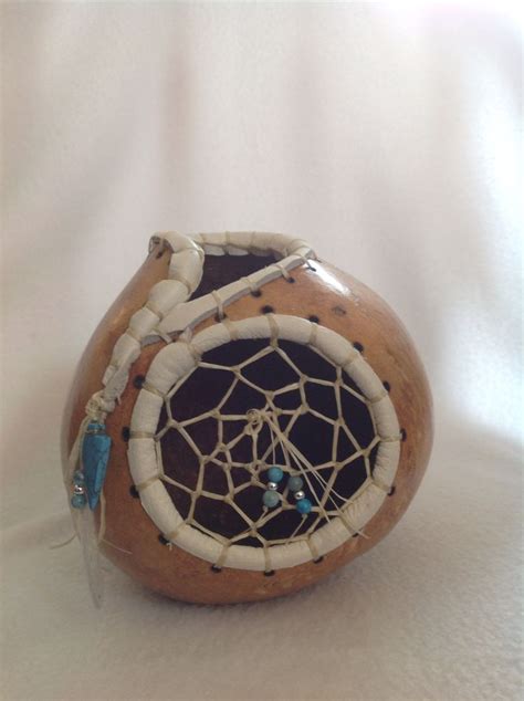 Gourd With Dream Catcher I Added Deerskin To The Rim And Dream Catcher