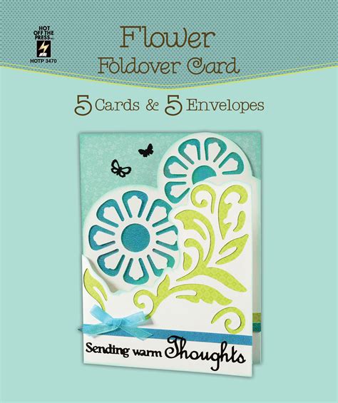 Paper Wishes Flower Foldover Greetings Cards 5pk