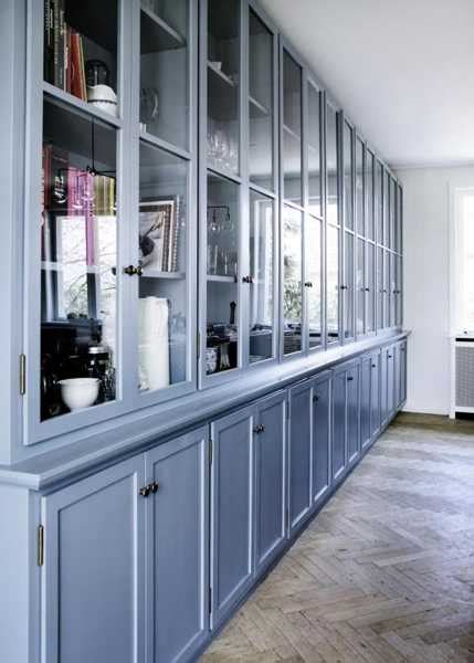 Modern Kitchen Paint Colors, Cool Blue Paint for Wood Kitchen Cabinets ...