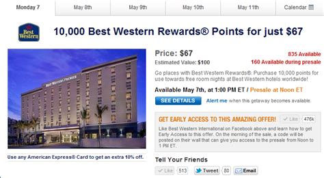 Deals Seeker: 10,000 Best Western Reward Points with American Express ...