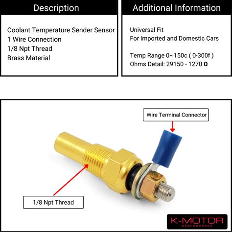 Water Coolant Oil Temp Temperature 18 Npt Electrical Sender Sending Sensor Unit Ebay