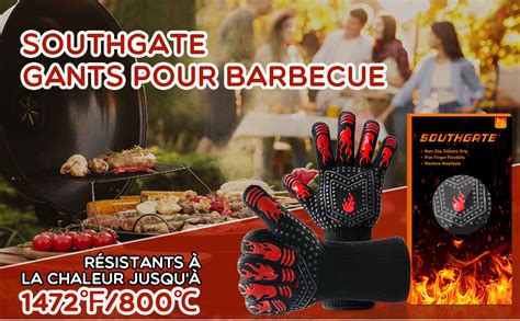 SOUTHGATE Gant Cheminée Anti Feu Gants Barbecue Anti Chaleur Gants de