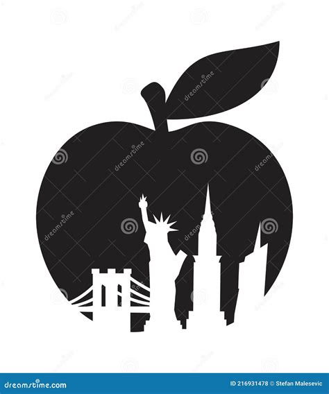 New York Big Apple stock vector. Illustration of design - 216931478