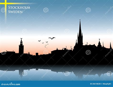 Stockholm Skyline Background Stock Vector - Illustration of capital ...