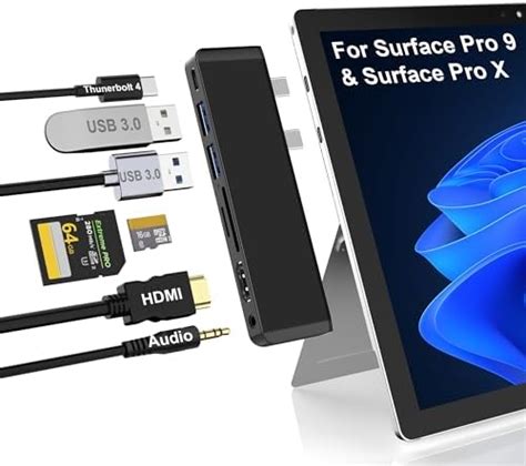 Surface Pro 9 Hub Docking Station With 4K HDMI USB C Thunderbolt 4 8K