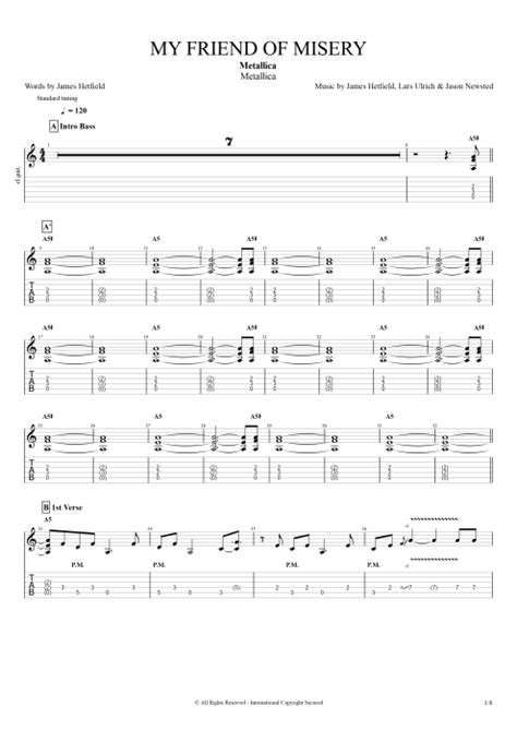 My Friend Of Misery Tab By Metallica Guitar Pro Full Score Mysongbook