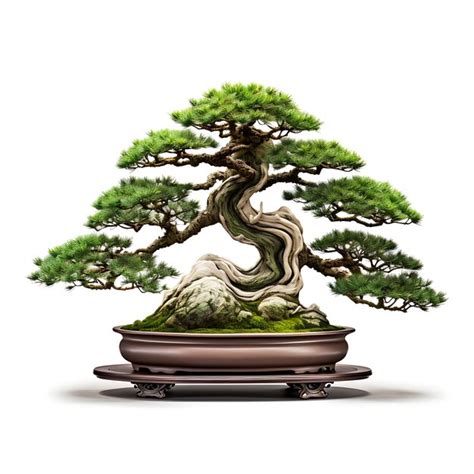 Rvore De Bonsai De Pinheiro Isolada Pote De Cer Mica Agulha Como