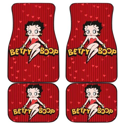 Four Cartoon Character Car Mats With Betty Bood On The Front And Back