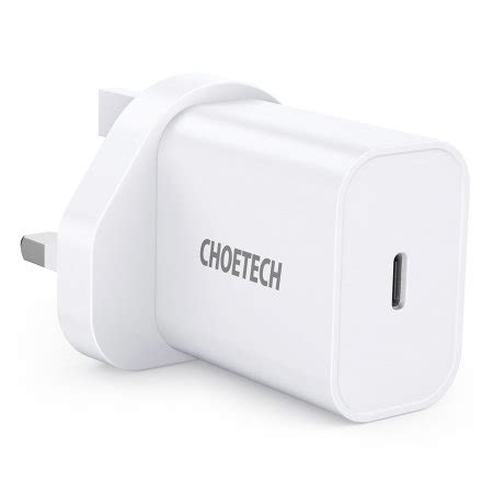 Choetech Power Delivery 20W USB C Wall Charger UK Plug White