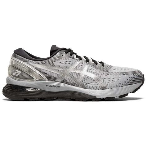 Asics Gel Nimbus 21 Platinum Running Shoes Grey Runnerinn