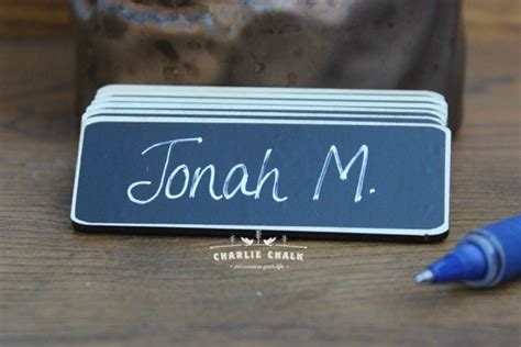 6 Chalkboard Name Tags Chalkboard Name by CharlieChalkDesigns