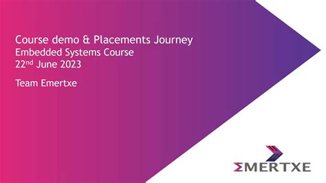 Embedded Systems Full Course Demo And Placement Journey 22nd June