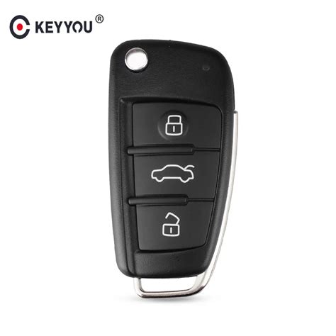 Keyyou Button Folding Flip Remote Key Shell Case Fob For Audi A L Q