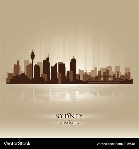 Sydney Australia Skyline City Silhouette Vector Image