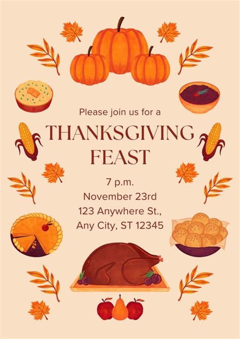 Free Custom Printable Thanksgiving Flyer Templates Canva