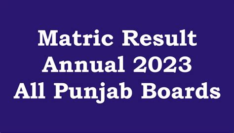 To Get Your Annual Result Matric 2023 Clicks The Links Given All