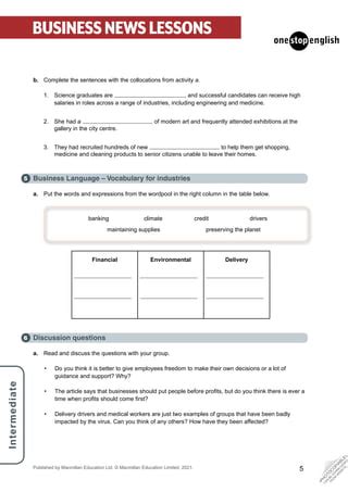 People Before Profit Intermediate Business English Article Lesson Pdf