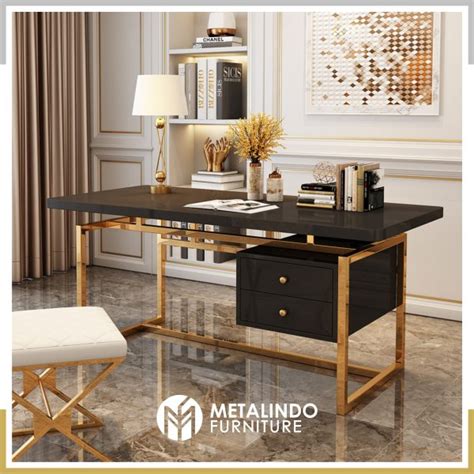 Meja Kantor Minimalis Stainless Modern Metalindo Furniture