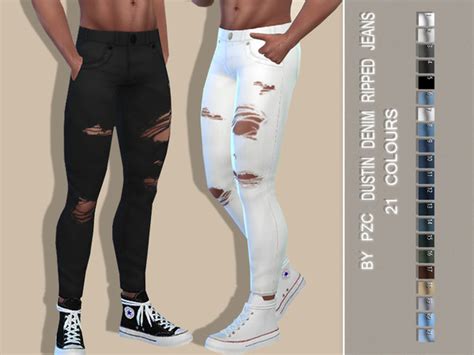 Pinkzombiecupcakes' Dustin Denim Ripped Jeans | Sims 4 men clothing, Sims 4 male clothes, Sims 4 ...