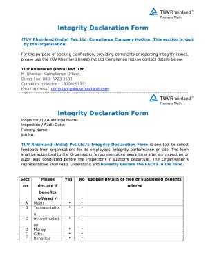 Integrity Declaration Doc Template Pdffiller