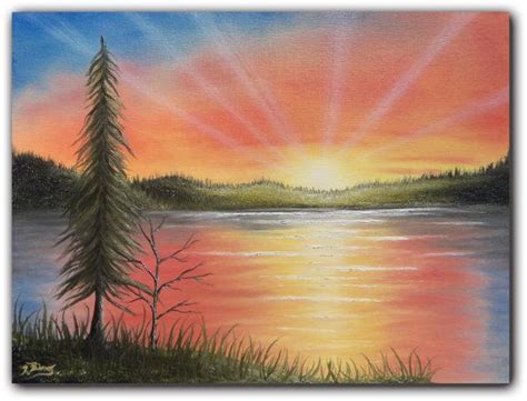 Original Art Paintings, Sunset Sky Oil Painting, Sunset Landscape ...