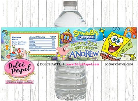 Spongebob Squarepants Patrick Squidward Birthday Party Custom Water