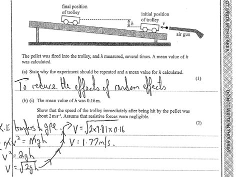 A Level Physics Exam Question With Solution Further Momentum