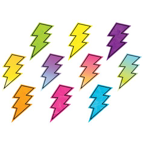 Bulletin Board Decor Brights 4ever Lightning Bolts Accents