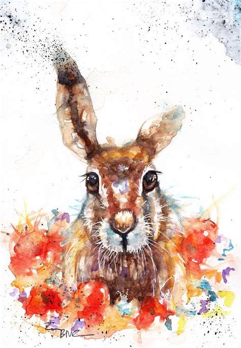 Hare Watercolor Print Hare Wall Art Hare Ts Hare Artwork Etsy Uk