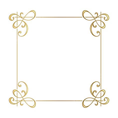 Borde De Marco Decorativo Con Adorno Vintage Dorado Png Dibujos Frontera Dorado Clásico Png Y