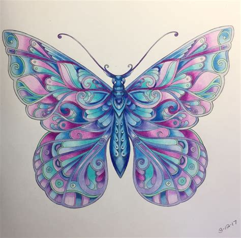 Butterfly From Johanna Basfords Magical Jungle Completed 31217