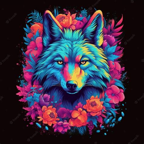 Premium AI Image | illustration of a majestic wolf