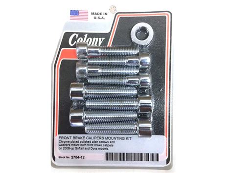 Colony Machine Allen Head Caliper Mount Bolt Washer Kit Chrome