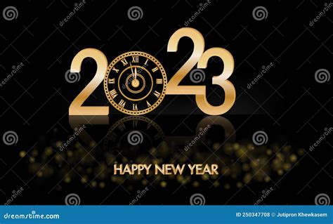 Happy New Year 2023 With Luxury Clock New Year Shining Background With