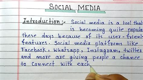 Write An Essay On Social Media In English Edurakib YouTube