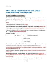 AOSS 102 Final Review Exam 1 Stuf For Cloud Identification Use Cloud